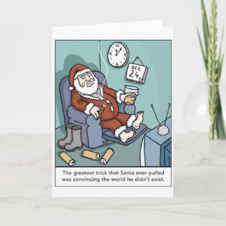 Festiva Tarjeta de felicitación Lazy Santa