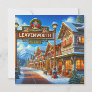 Festiva Tarjeta de felicitación Leavenworth Washington - B