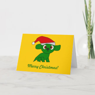 Festiva Tarjeta de felicitación linda del dragón verde