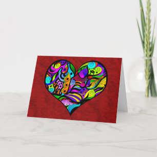 Festiva Tarjeta de felicitación loca del corazón