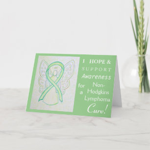 Festiva Tarjeta de felicitación Lymphoma Lime Ribbon no Ho