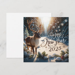 Festiva Tarjeta de felicitación Majestic Reindeer New Year