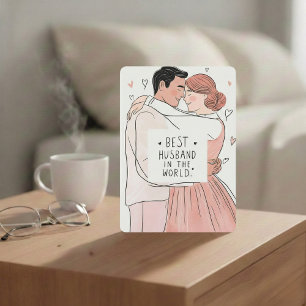 Festiva Tarjeta de felicitación "Mejor Esposo del Mundo"