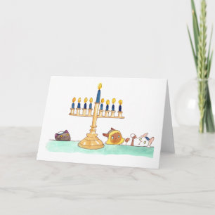 Festiva Tarjeta de felicitación Menorah