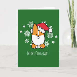 Festiva Tarjeta de felicitación Merry Corgsmas CorgiThin