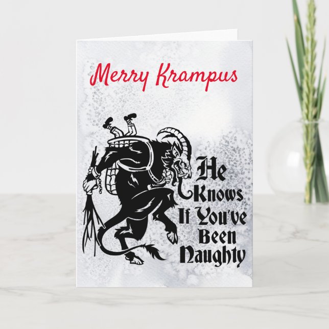 Festiva Tarjeta de felicitación Merry Krampus (Anverso)