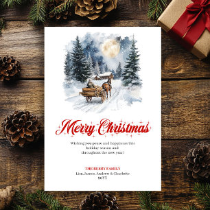 Festiva Tarjeta de Felicitación Minimalista de Invierno Má