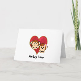 Festiva Tarjeta de felicitación Monkey Love El día de San