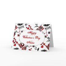 Tarjeta de felicitación Motif Color Blanco Rojo