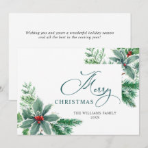 Tarjeta de Felicitación Navideña con Acuarela Fest