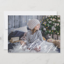 Festiva Tarjeta de Felicitación Navideña con Foto Moderna