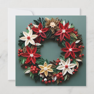 Festiva tarjeta de felicitación navideña con plumilla de c