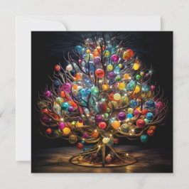 Festiva Tarjeta de felicitación navideña de árbol de Navid