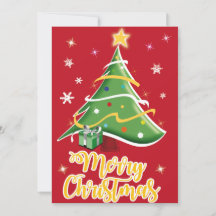 Tarjeta de Felicitación Navideña de Árbol Festivo