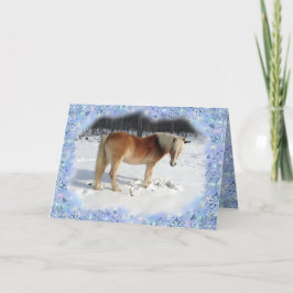 Festiva Tarjeta de Felicitación Navideña de Caballo Haflin