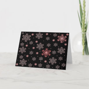Festiva Tarjeta de felicitación navideña de copos de nieve