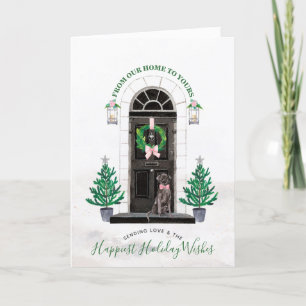 Festiva Tarjeta de Felicitación Navideña de Labrador Retri
