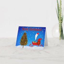 Festiva Tarjeta de Felicitación Navideña de Lindo Trineo y