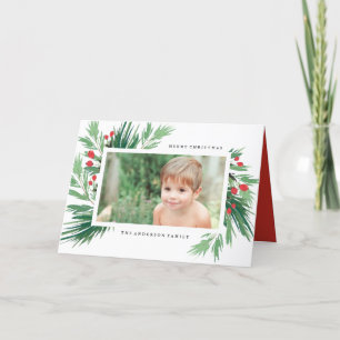 Festiva Tarjeta de Felicitación Navideña de Muérdago