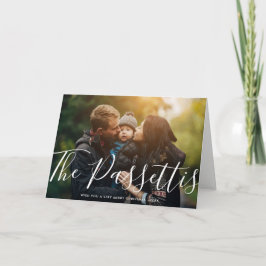 Festiva Tarjeta de felicitación navideña de nombre elegant