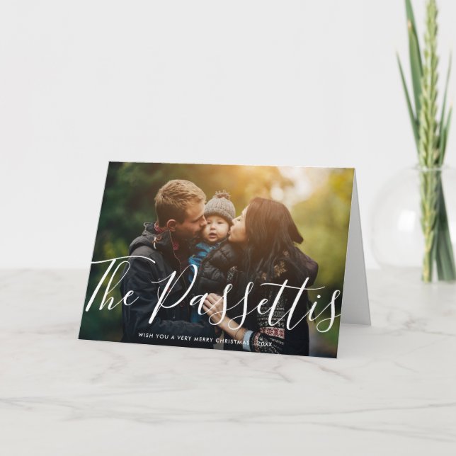 Festiva Tarjeta de felicitación navideña de nombre elegant (Anverso)