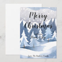 Tarjeta de Felicitación Navideña de Paisaje Invern