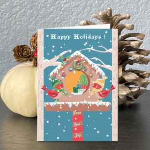 Festiva Tarjeta de Felicitación Navideña de Pareja de Card