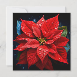 Festiva Tarjeta de felicitación navideña de poinsettia de