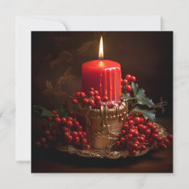 Festiva Tarjeta de felicitación navideña de vela de Navida