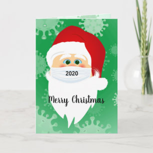 Festiva Tarjeta de felicitación navideña Masked Santa Merr