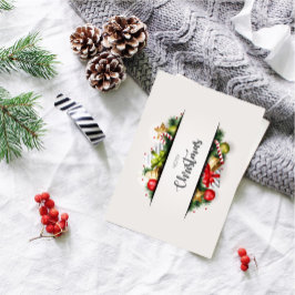 Festiva Tarjeta de felicitación navideña Merry Limpia y Cl