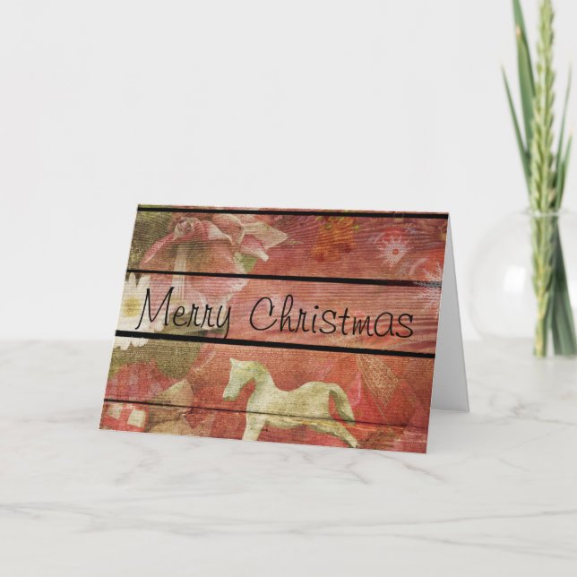 Festiva Tarjeta de felicitación navideña para un país feli (Anverso)