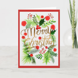 Festiva Tarjeta de felicitación navideña personalizada Mer