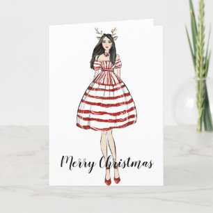 Festiva Tarjeta de felicitación navideña plegada de navida