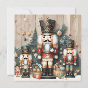 Festiva Tarjeta de felicitación nutcracker Merry Christmas