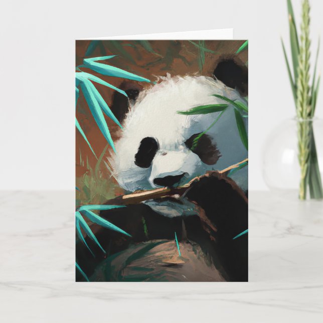 Festiva Tarjeta de felicitación Panda (Anverso)