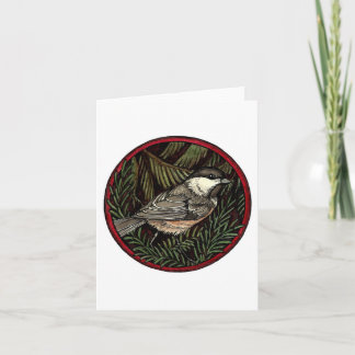 Festiva Tarjeta de felicitación para aves de invierno de C
