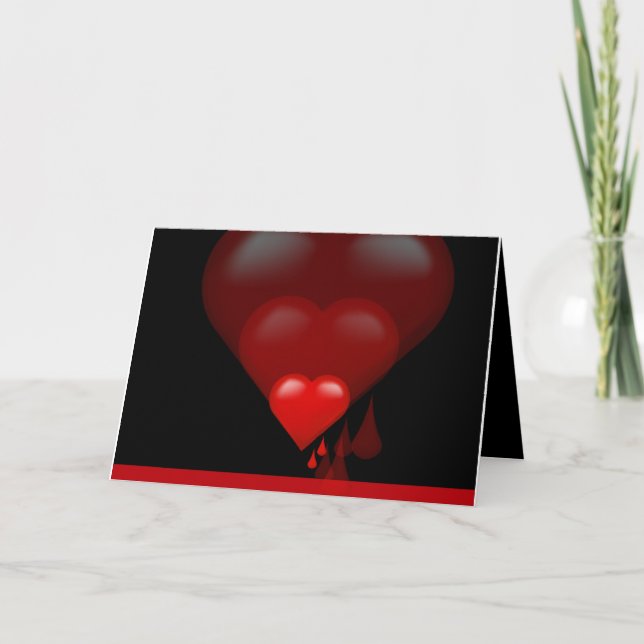 Festiva Tarjeta de felicitación para el corazón sangrante (Anverso)