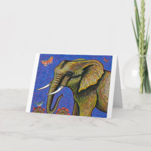 Festiva Tarjeta de felicitación para elefantes africanos