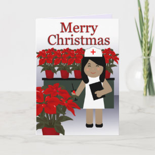 Festiva Tarjeta de felicitación para enfermera 1 Navidades