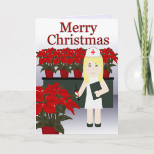 Festiva Tarjeta de felicitación para enfermera 4 Navidades