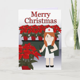 Festiva Tarjeta de felicitación para enfermera 5 Navidades