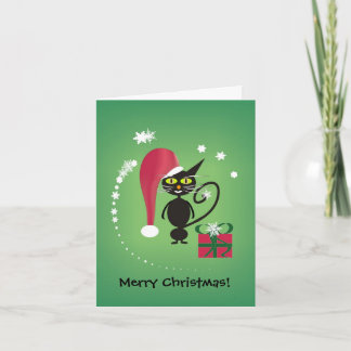 Festiva Tarjeta de felicitación para gatos de navidades