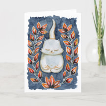 Tarjeta de felicitación para gatos de yoga