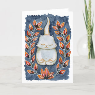 Festiva Tarjeta de felicitación para gatos de yoga
