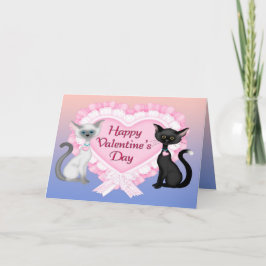 Festiva Tarjeta de felicitación para gatos el día de San V