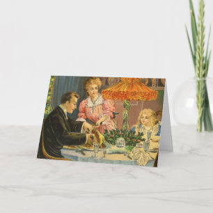 Festiva Tarjeta de felicitación para la cena de Navidades 