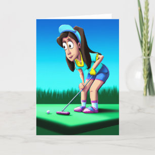 Festiva Tarjeta de felicitación para la colocación de golf