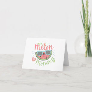 Festiva Tarjeta de Felicitación para Mamá Una en un Melón