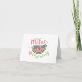 Festiva Tarjeta de Felicitación para Mamá Una en un Melón